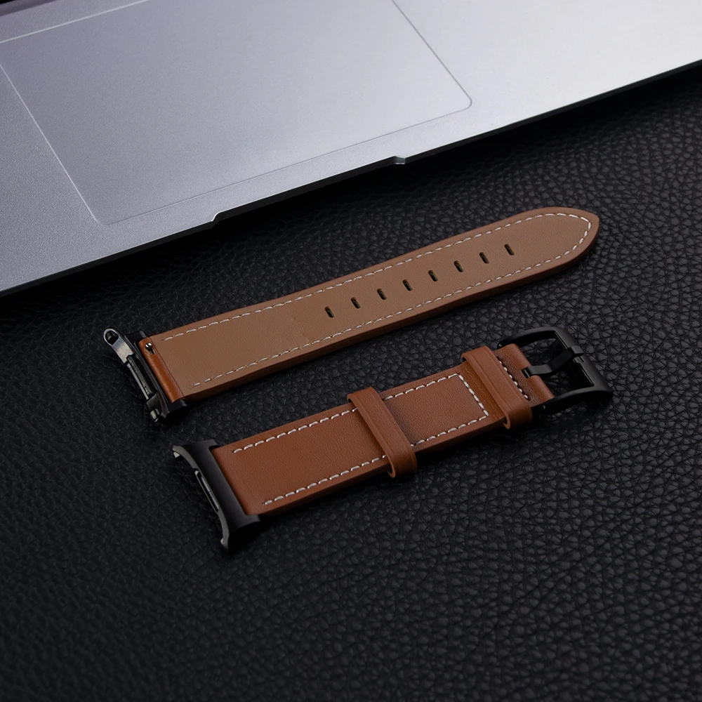Vintage Leather Smartwatch Strap - No Gaps Design, Premium Replacement Bracelet