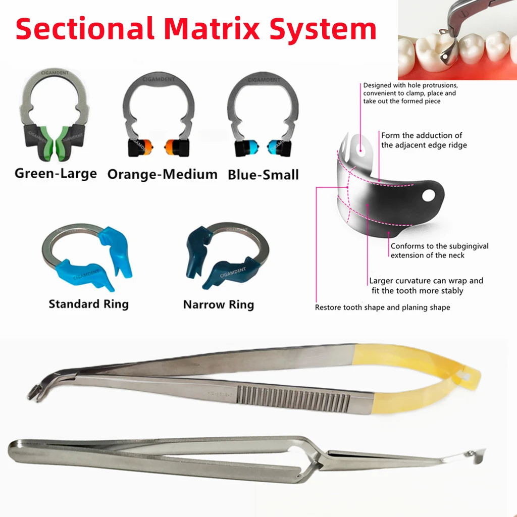 

Dental Sectional Matrix Bands Matrix Clamping Ring Placement Plier/Forceps Dentist Sectional Matrix System Tools