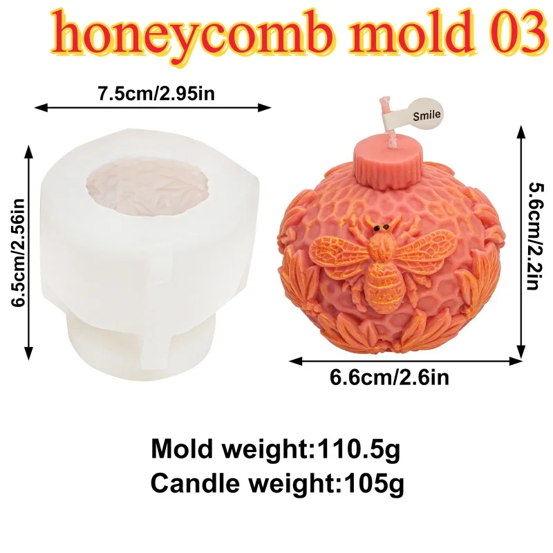 Honeycomb Beeswax Silicone Mold for Candle and Foundation Crafting