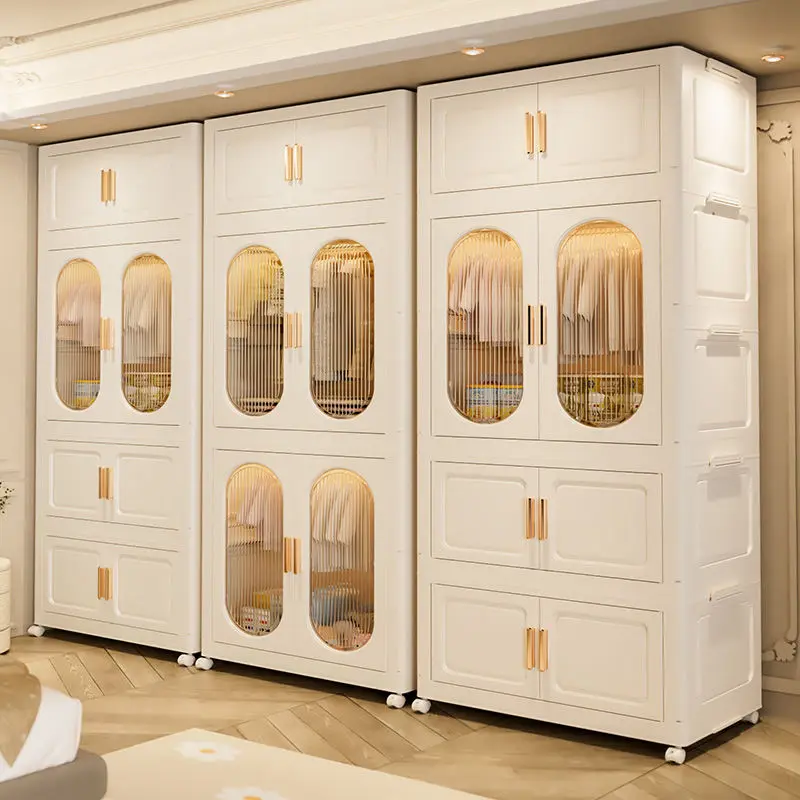 Foldable Wardrobe Storage Cabinet Home Kids Bedroom Closet Plastic Organizer Clothes Baby Storage Drawer Cabinet Furnitur Design