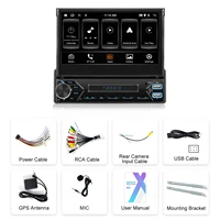 Podofo 2 + 64G 1Din Android autoradio 7 ''écran rétractable Autoradio GPS Navigation Carplay Android Auto WIFI EQ type-c USB BT 6