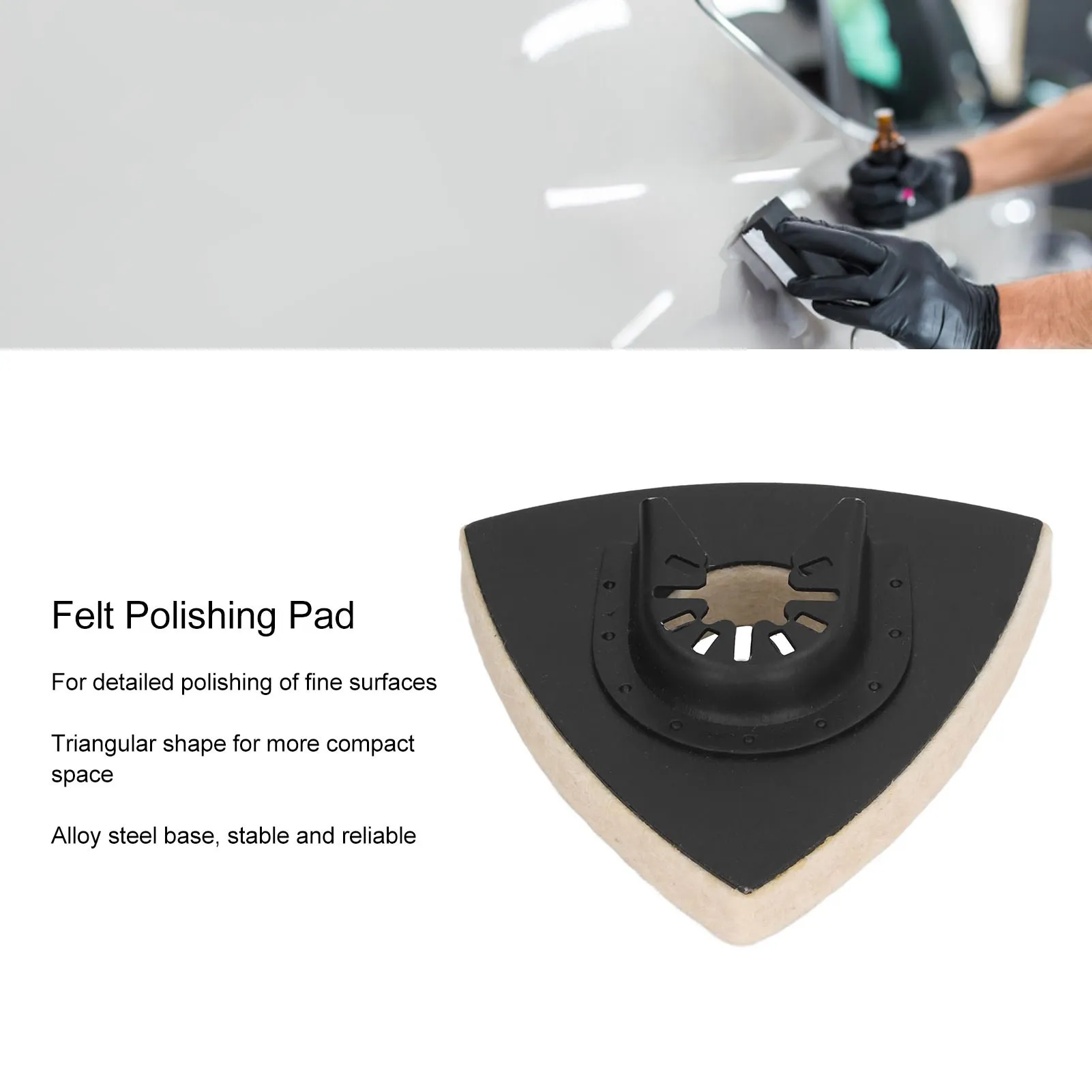 Wool Polishing Pad with Alloy Steel Base Triangular Felt Buffing Pad