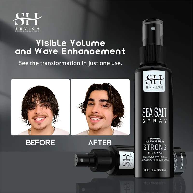 100ml Natural Sea Salt Spray for Men Salt Water Hair Mist Hair Volumizing Thickness Wave Curls Seasalt Spray Styling Mist
