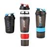 3 Layer Shaker Bottle Protein Mixing Shake Cup Sports Fitness Water Cup 550ml Scaled Plastic Water Bottles with Medicine Box 6