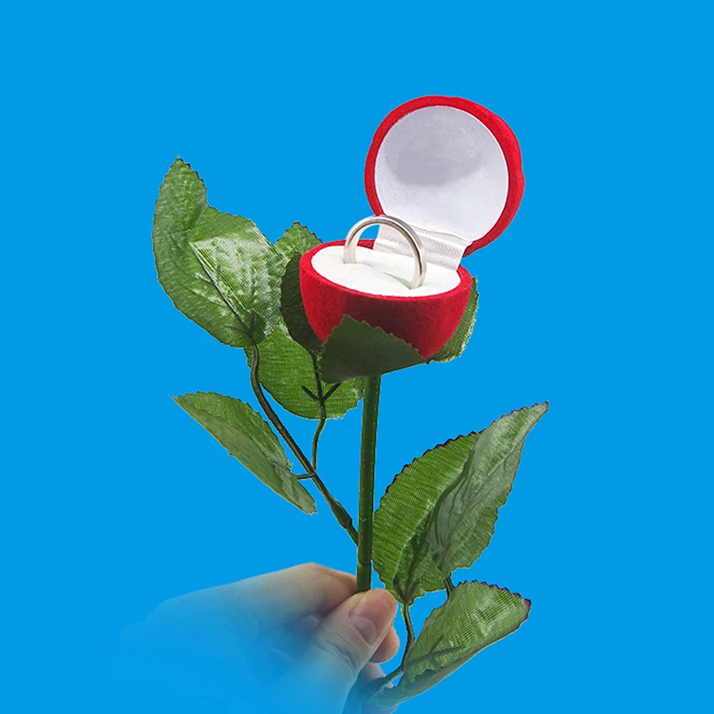 로맨틱 장미 반지 상자 꽃 발렌타인 데이 선물, 여자 친구 남자 친구 기념품, 손님용 결혼 선물, 여아에게 선물, 1 개
