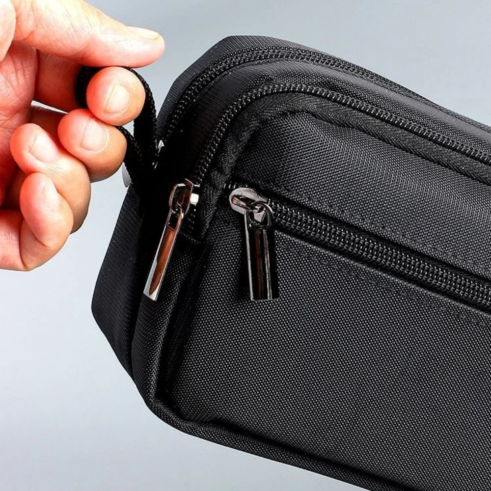 Portable Three-layer Large Capacity Pencil Bag Boy Canvas Pen Case School Office Supplies Storage Bag Waterproof Stationery Bag