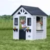 Outdoor Playhouse, Cottage, Sink, Stove, Windows, Kitchen with Pot and Pans and Utensils, Flowerpot Holders, Working Doorbell 1