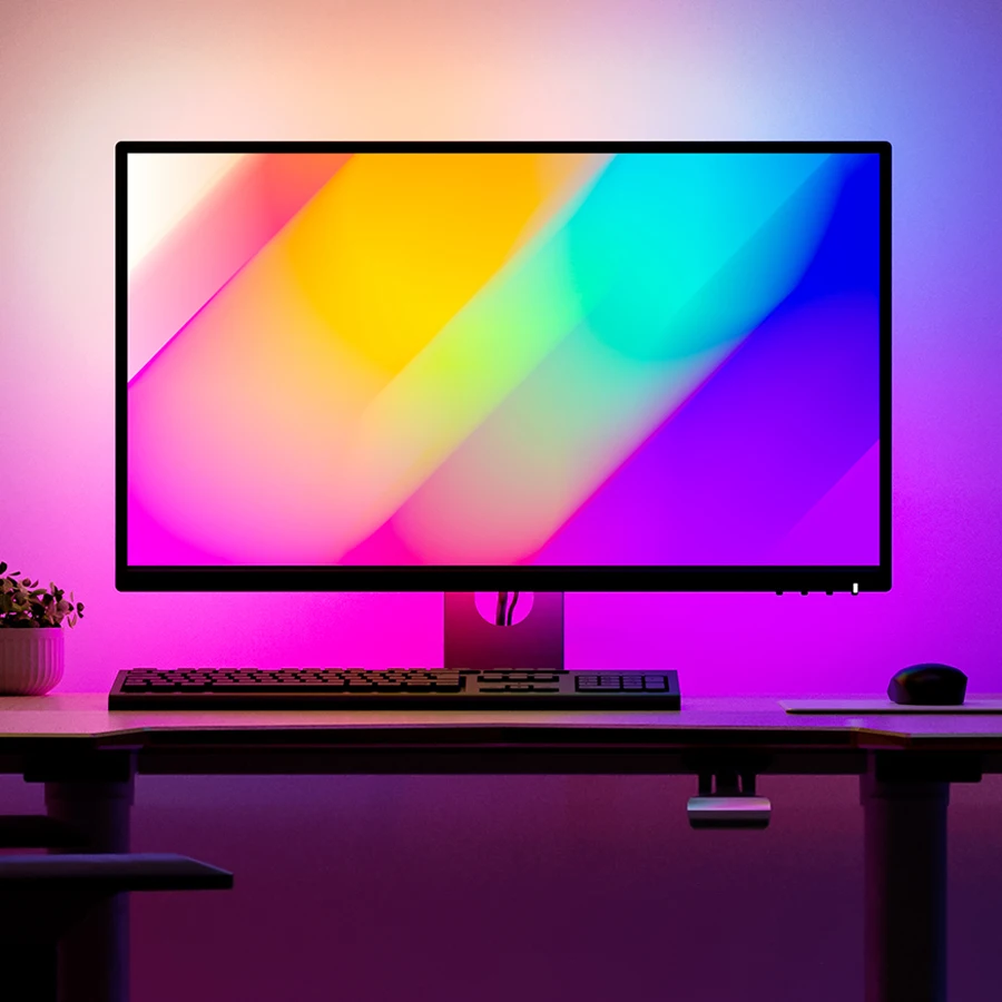 Rétroéclairage ambiant PC pour moniteur d'ordinateur de jeu e-sports, bande  lumineuse LED RGB de synchronisation de bureau de jeu par immersion  lumières de décor d'écran - AliExpress