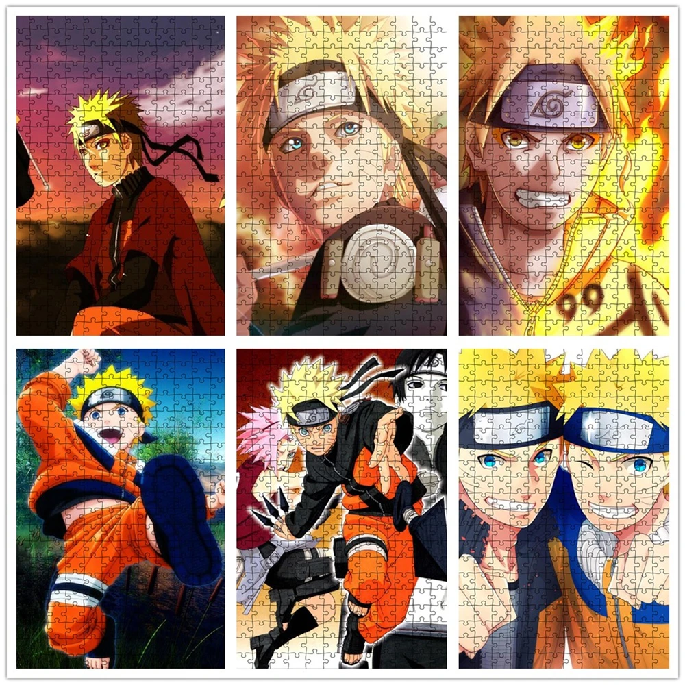 Bandai Naruto Puzzle 1000 Pieces Learning Education Adults Children Toys Jigsaw  Puzzles Anime Naruto Puzzle Game Toys Gift