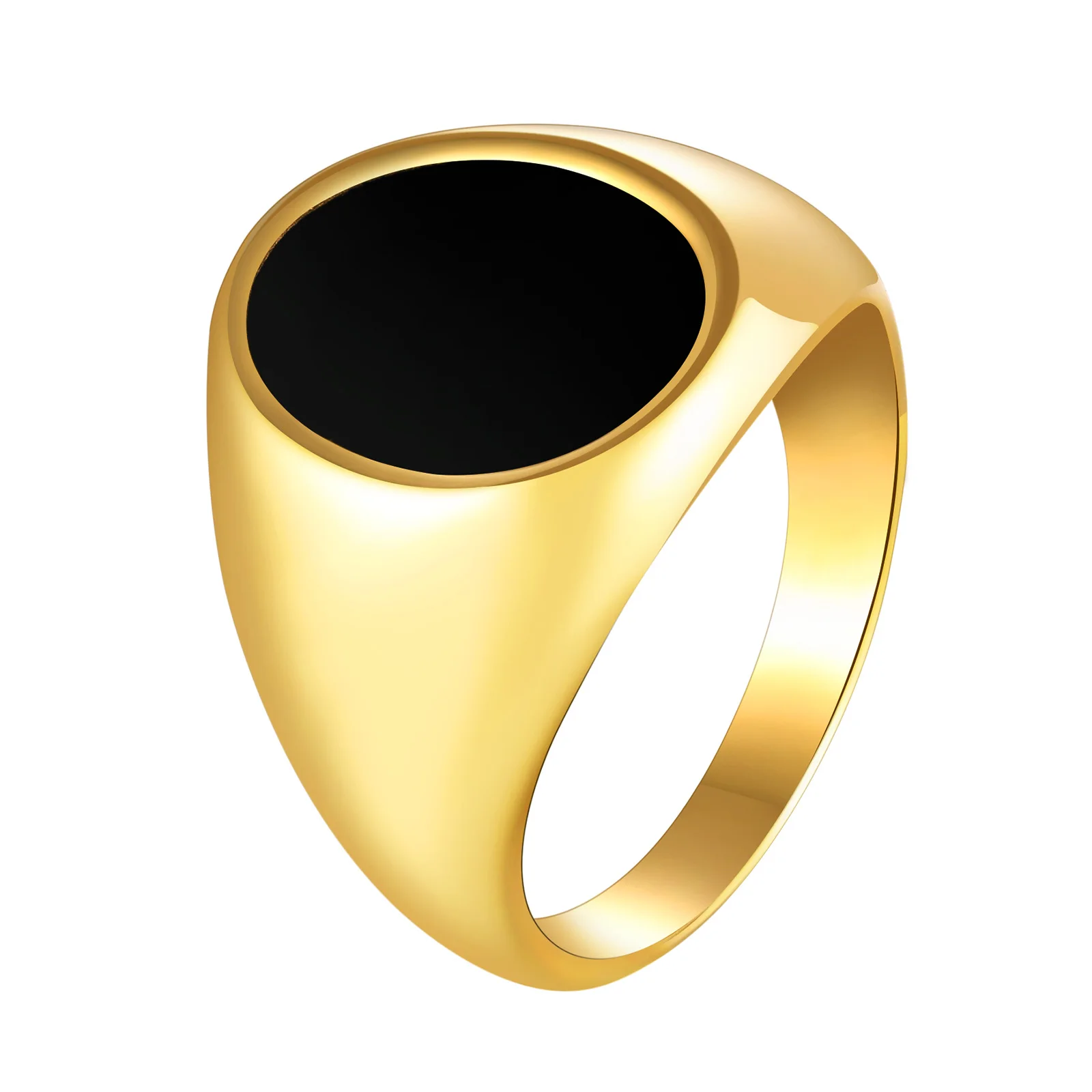 Signet Ring Signet Ring In Stainless Steel Gold Plating For Men Jewelry Fashion Round Rings Gift To Teens