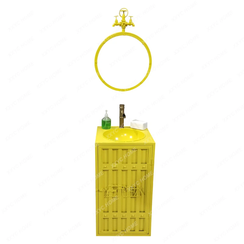 

Wash Basin Creative Integrated Bar Container Column Table Basin Cabinet Combination Floor Sink