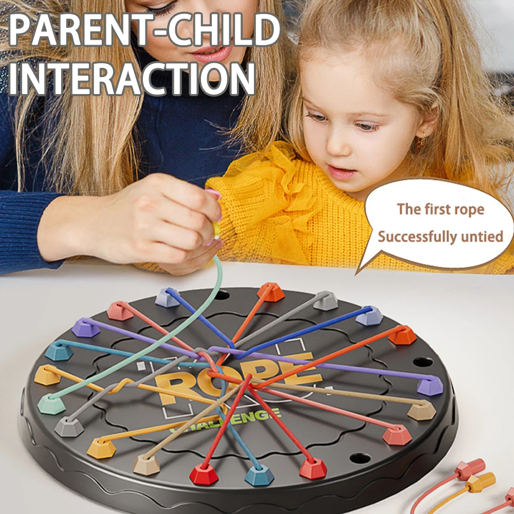 Rope Knots Puzzle Social Board Game for Kids Adults Family Game Logic Thinking Challenge Games for Developing Fine Motor Skills