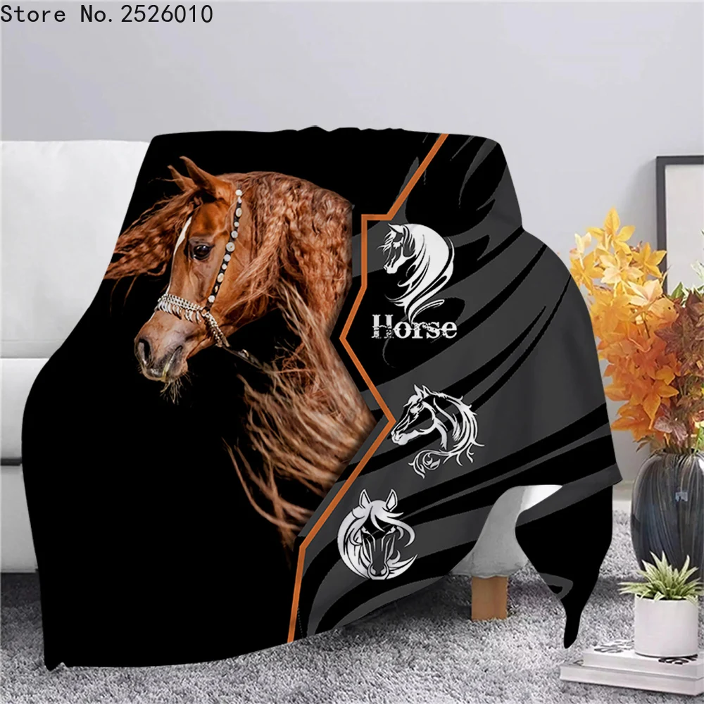 

Теплая фланелевая одеяло с рисунком лошади, одеяло с рисунком животных, одеяло для пешего туризма и пикника, одеяло из искусственной кожи 03