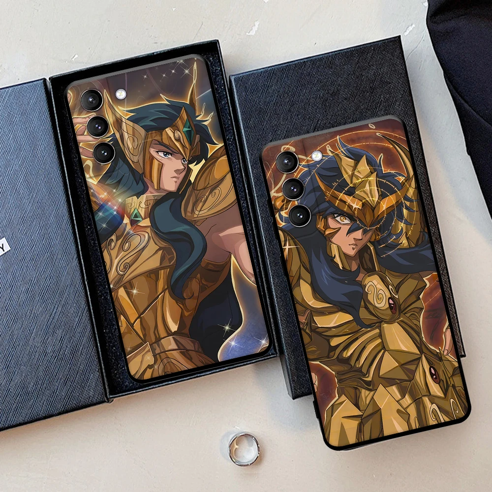 Cartoon Saint Seiya Custodia Per Telefono Con Scheda Gold Saints Per Samsung S22 S21 S20 Ultra Pro Plus S10 Note 20 10 Ultra Cover Per Paraurti Del Te