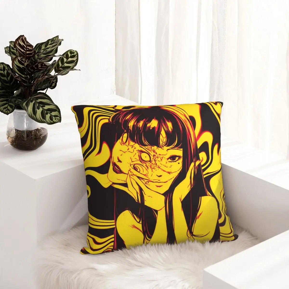

Horror Halloween Junji Ito Collection - Tomie - Yellow pillowcase printed cushion cover sofa waist pillow pillow cover