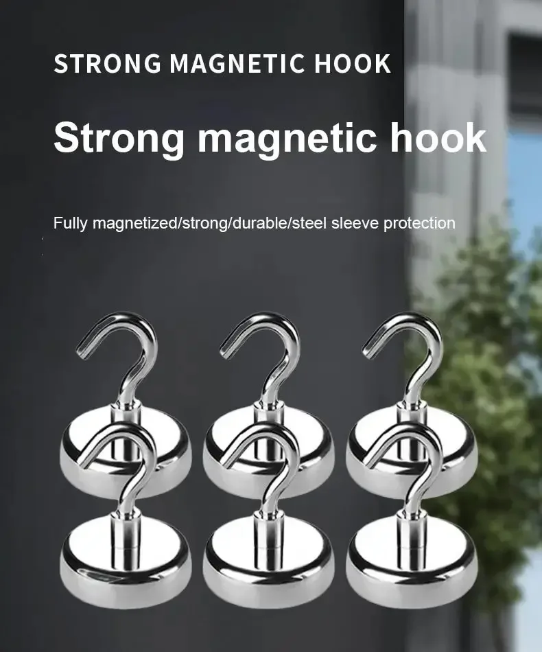10PCS Starke Magnet Haken Mehrzweck Lagerung Haken Home Küche Bar Lagerung Haken Schlüssel Lagerung Haken Badezimmer Kleiderbügel – Detail 3