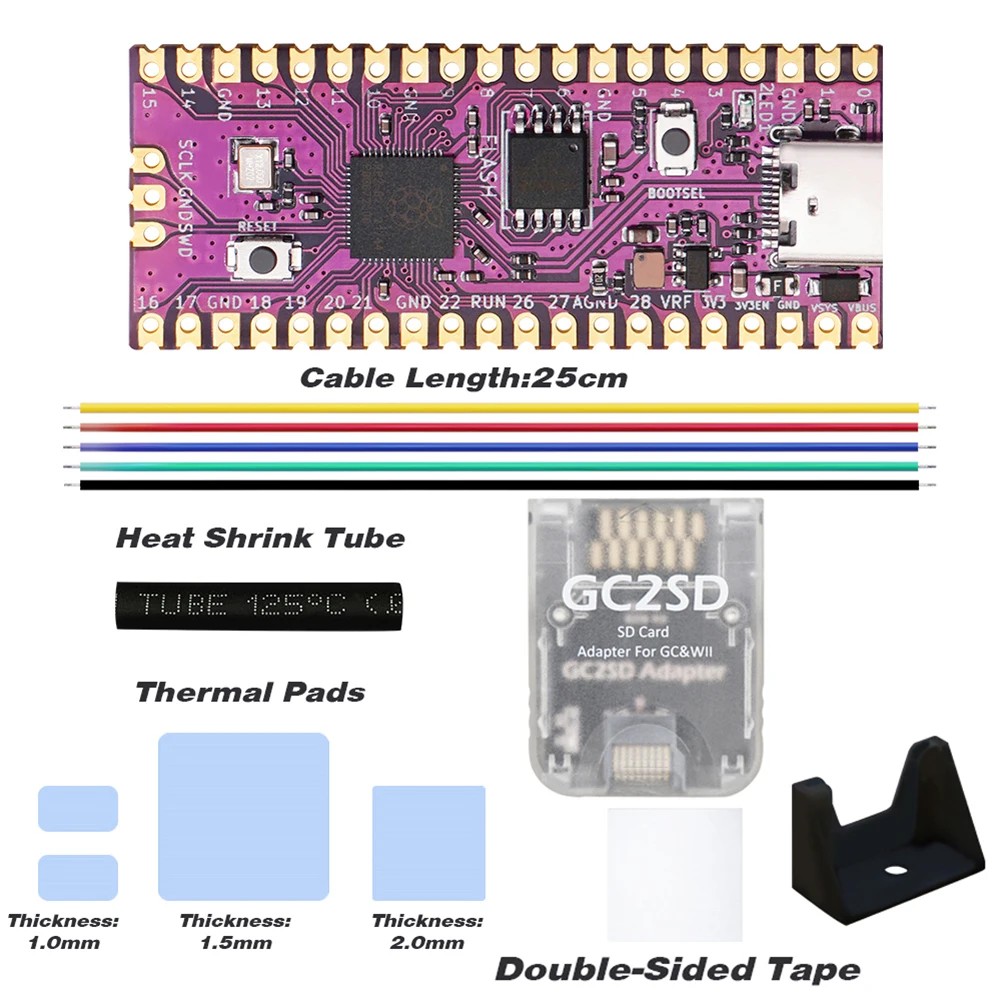 Raspberry PicoBoot  IPL ü Modchip RP2040 USB TYPE-C, ٵ ť NGC, SD2SP2  GC2SD ī б