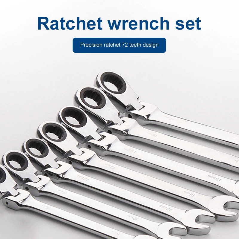 

Combination Ratchet Wrench With Flexible Head Dual-purpose Ratchet Tool Ratchet Combination Set Car Hand Tools Mobile Shaking