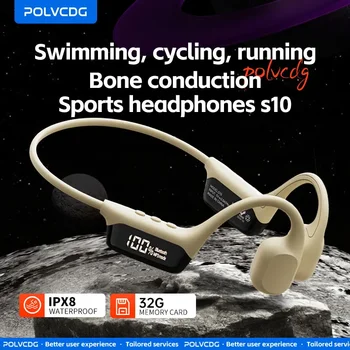 POLVCD S10 Open Bone Transmission Bluetooth 5.4 Earphones 32GB Memory LED Display Swimming Earbuds 1