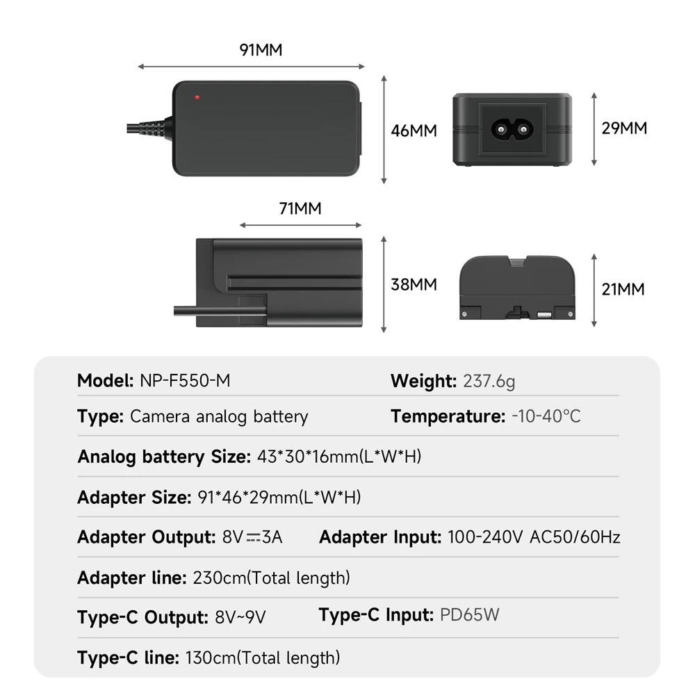 Bateria do Acoplador do Palo-dc para Sony Np-f550 Bateria do Manequim F960 F970 F980 F990 F570 F750 F770 Mc1500c 190p Ccd-trv58 V1j z1 - Image 4