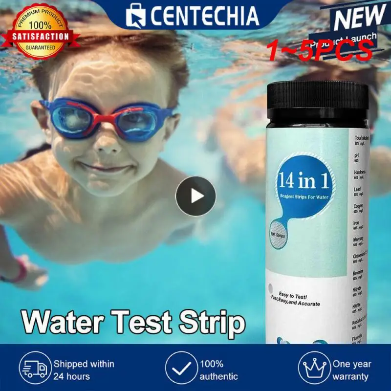 

1~5PCS Strips 14 in 1 Test Strips Swimming Pool Spa Reagent Strips for Water pH Chlorine Alkalinity Bromine Hardness Tools