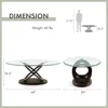 Xenda Modern Oval Glass Top Table with X-Shaped Base for Living Room, Bedroom, Home Office, 48 in, Dark Walnut Brown 3