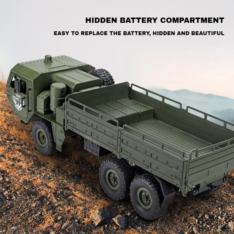 JJRC Cars Q75 Pro Simulated Thaad Six-Wheel Military Truck Model is an outdoor RC electric off-road toy gift for children 2