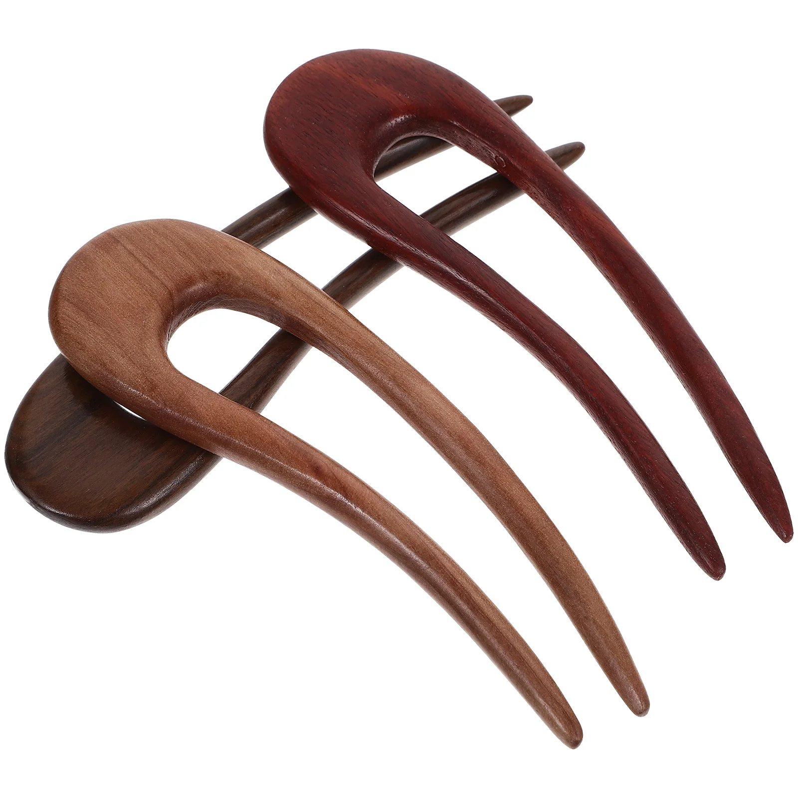 3 Pcs Hairpin Green and Black Sandalwood U-shaped Ancient Style Modern Simple 115cm 3pcs Miss Decorative 5