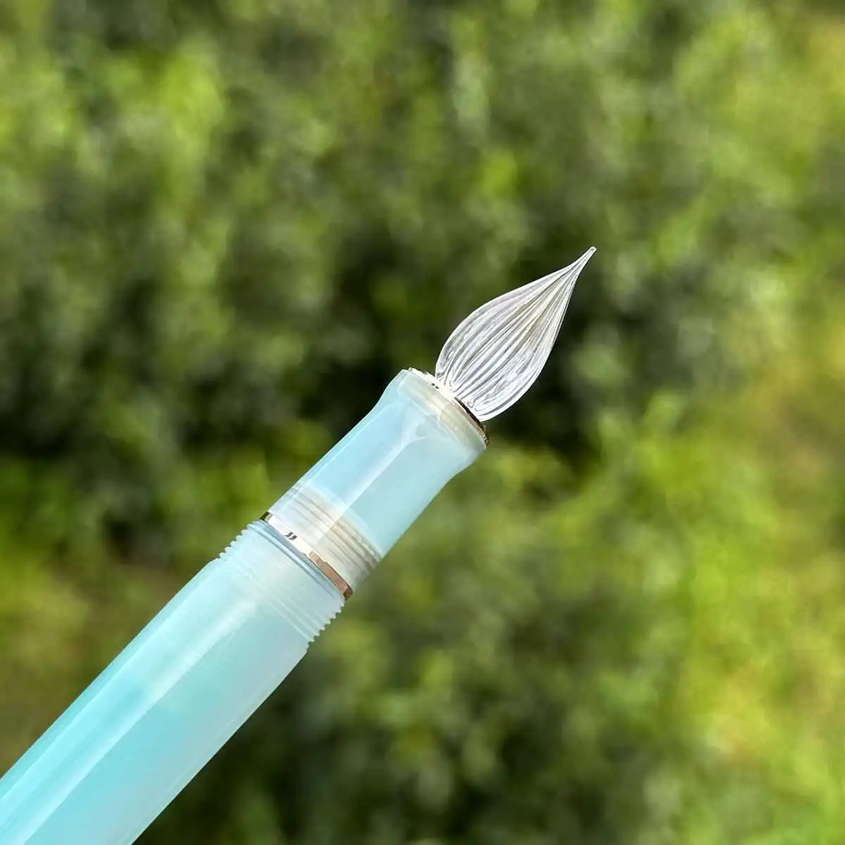 Jinhao Century 100 민트 그린 수정 유리 팁 펜 핸드 폴리쉬 부드러운 쓰기