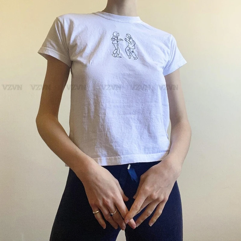

Женская одежда в стиле Харадзюку Y2K, эстетичные тонкие детские футболки, топ, женские модные топы в готическом стиле, уличные рубашки в стиле панк y2k