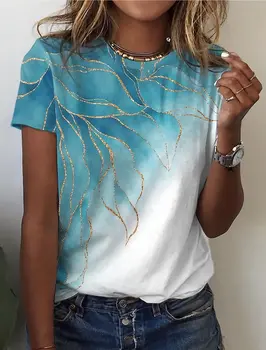 Summer Women's T shirt 3d Print Floral Graphics Tees Casual Short Sleeve Tops Fashion O-Neck t shirt for women Flower texture 1