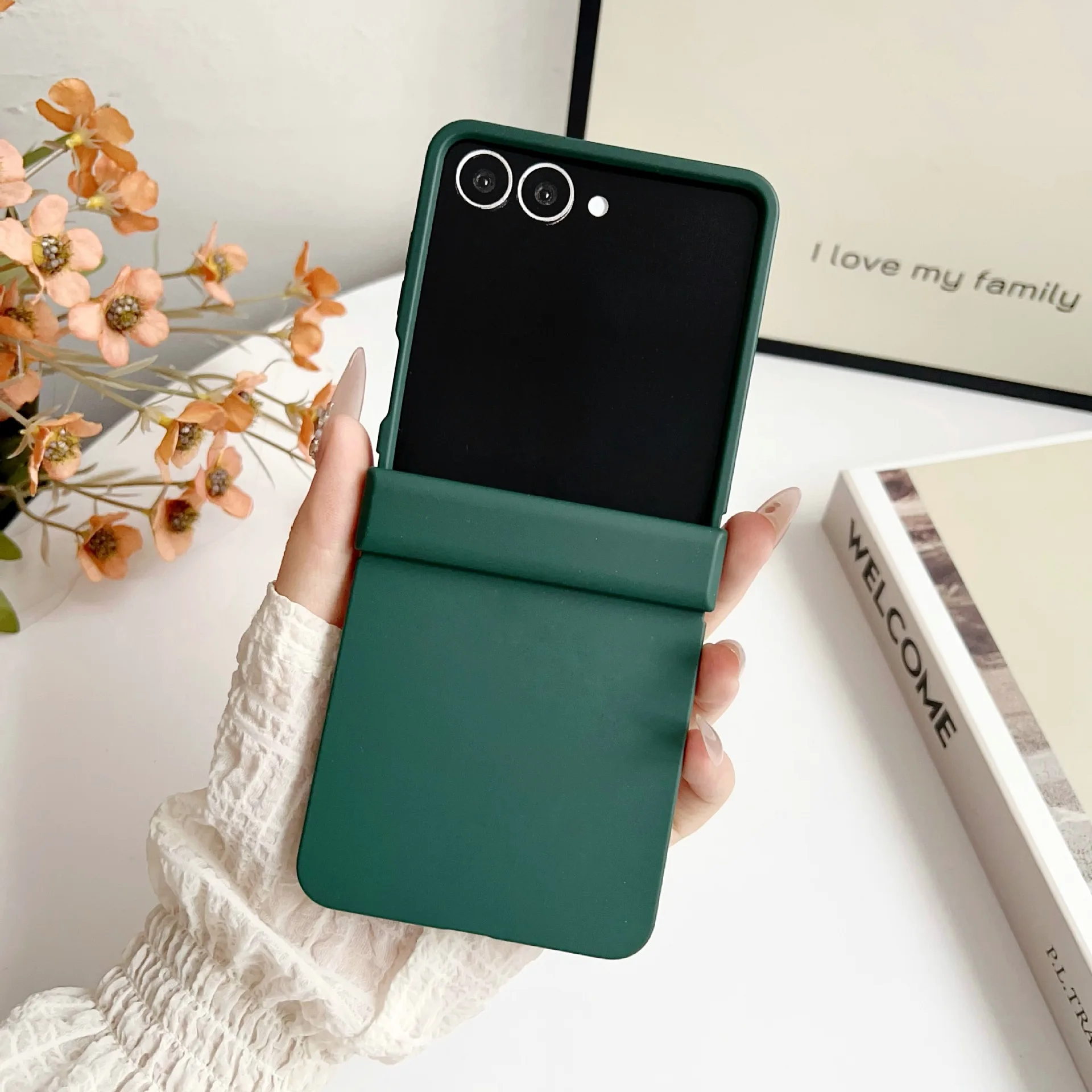 Dopamine Candy Color Matte Protective Phone Case with Hinge Protection