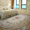 Living Room Carpets European Pastoral Style Oval Bedroom Bedside Rug Flower Printed Cloakroom Plush Floor Mats Alfombra Ковер 러그 1