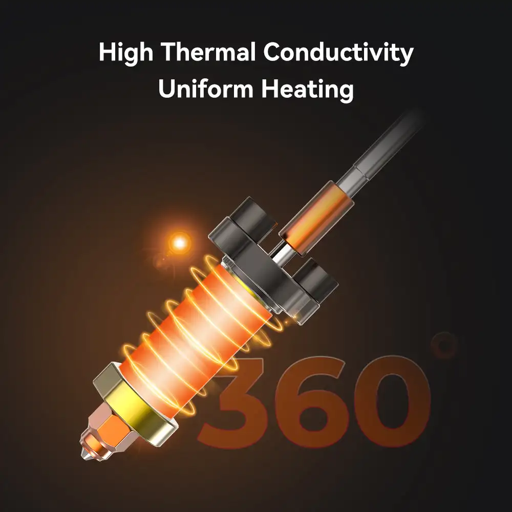 Creality K2 Hotend, Original Keramik Heizblock Set, 3D Drucker Zubehör Unicorn Quick Swap Düsen Kit, 300 °C hochtemperaturbeständig, vollständig aus Metall gefertigtes integriertes Design
