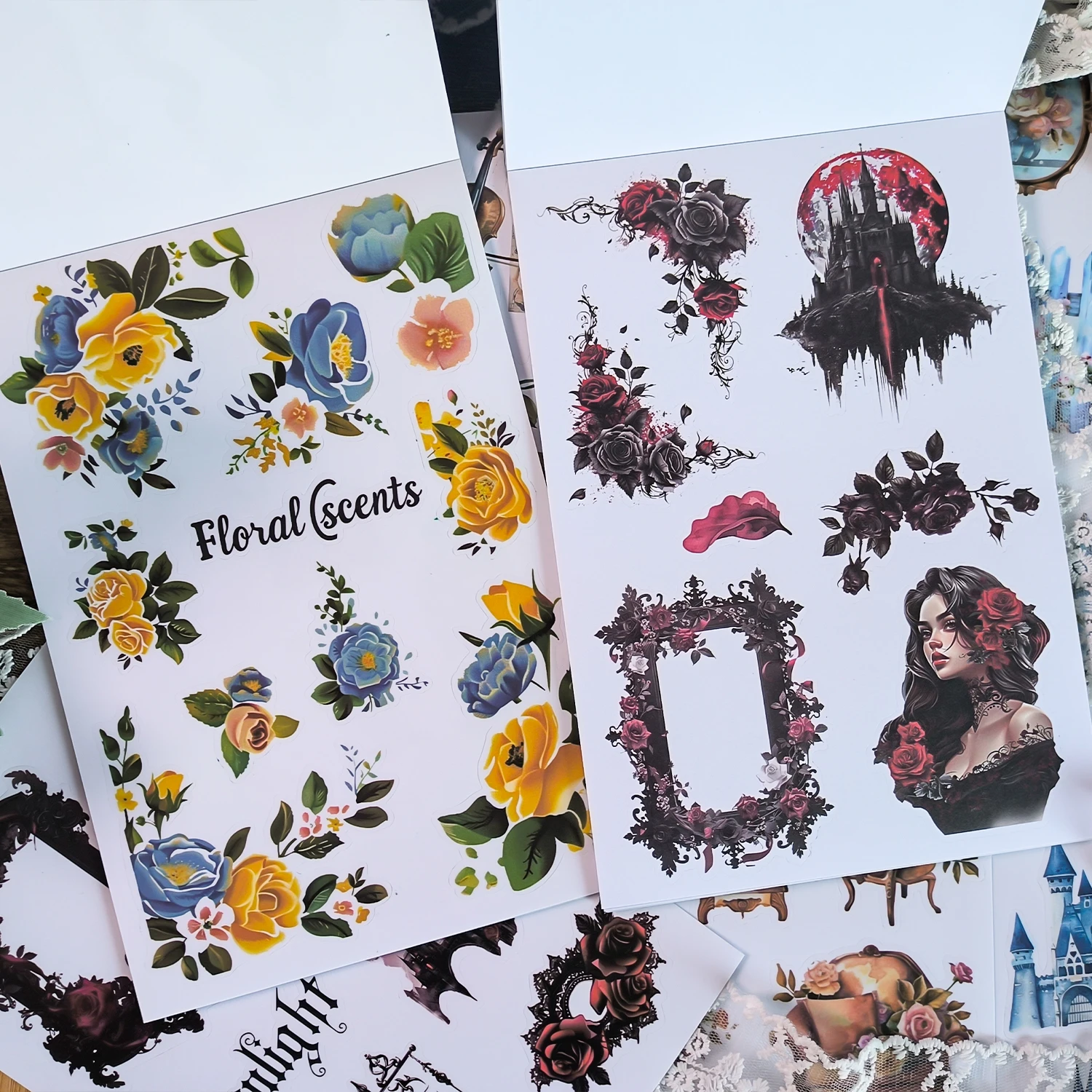 Mr. Paper 4 style mixed materials 20 / pack character sticker book disorientation fantasy series stickers DIY handbook material