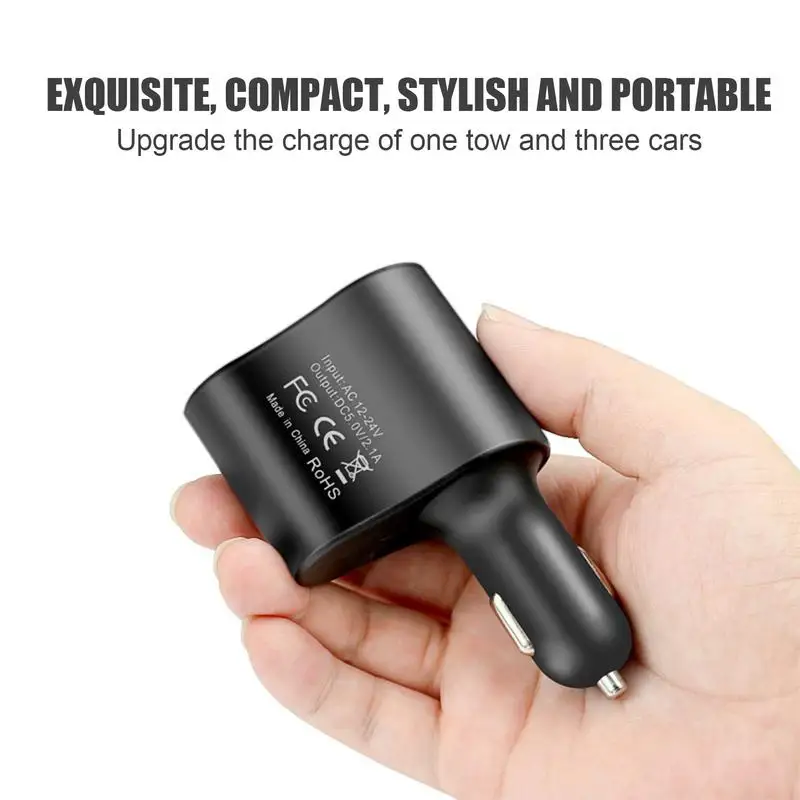 Caricabatteria per auto USB 3 In1 Adattatore splitter per auto 12v/24v Doppia presa di ricarica rapida Caricatore per telefono per auto multifunzionale intelligente da 80w - Image 4