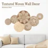 Wall Decor Set of 7 Boho Home Decorations Rattan Wall Decoration Wicker Basket Hanging Wall Baskets Decorative Plates for Wall 1
