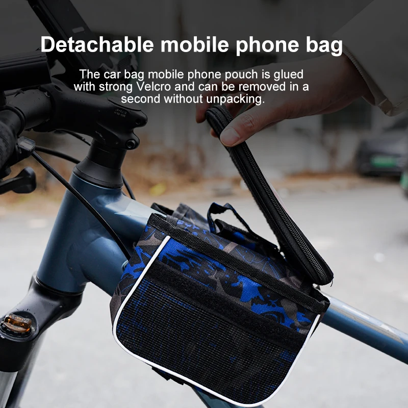 Bike Bag Bicycle Bag Bike Accessory Bike Storage Box Xunting Bicycle Pannier Top Front Tube Frame Bag Waterproof MTB Road Bike Storage 6.0 Inches Phone Case Cycling Bag Touch Screen