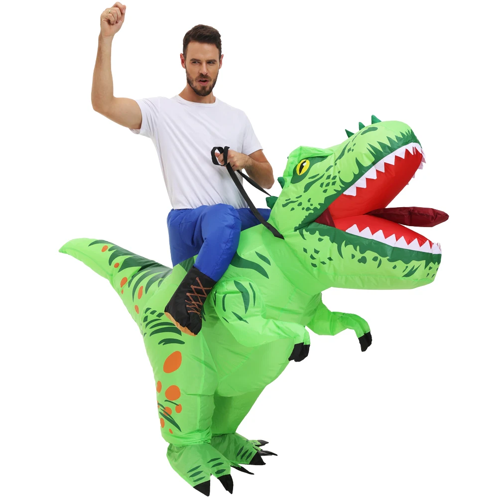 New T-Rex Dinosaur Cosplay Inflatable Costumes Suits Mascot Funny Party Anime Christmas Halloween Costume Dress for Adult Kids