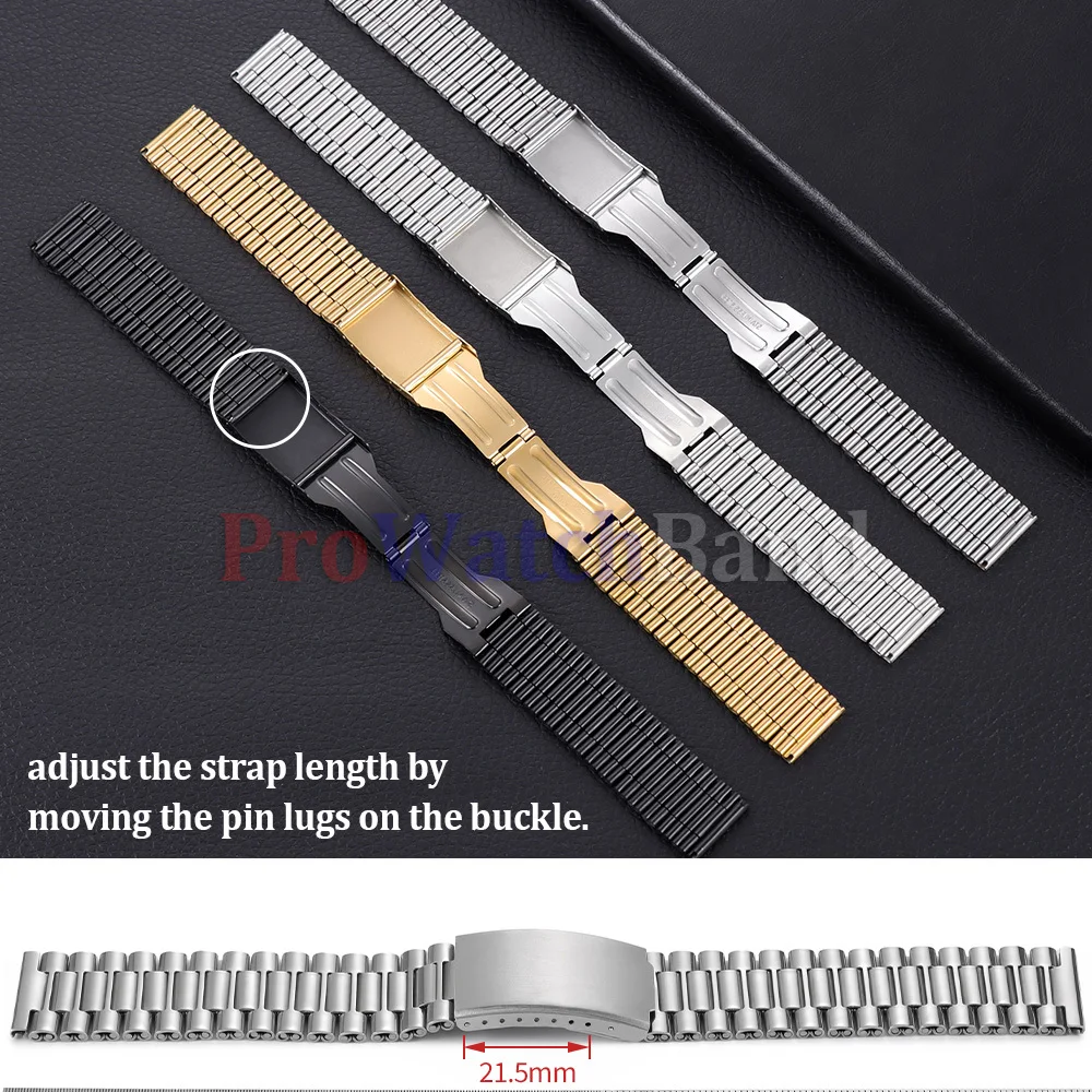 Elegant Two-Tone Stainless Steel Bracelet Watch Band with Folding Clasp