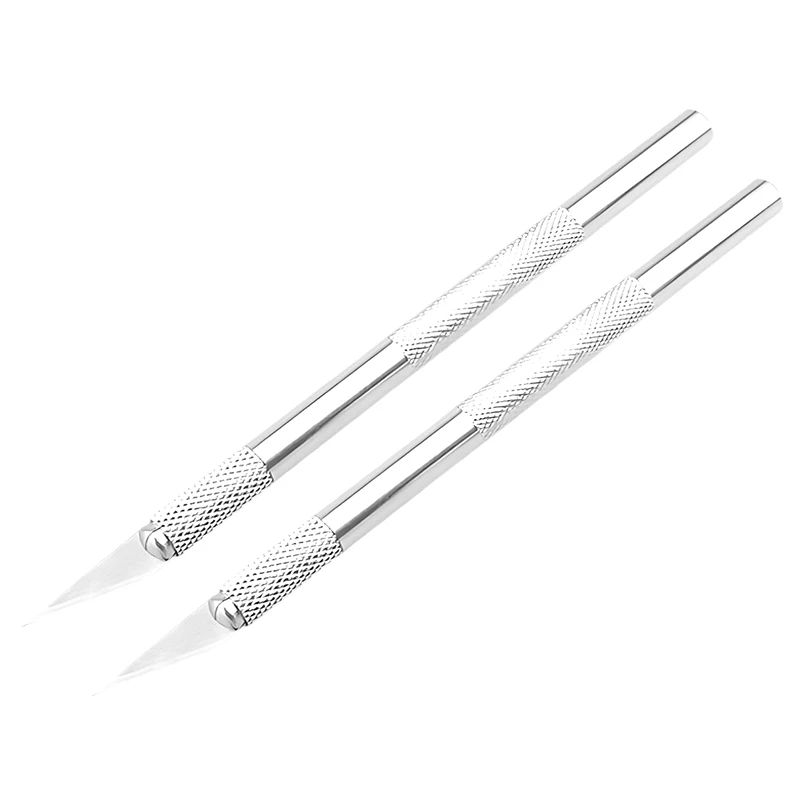 1PC 펜 나이프 블레이드 조각이있는 고품질 은빛 금속 공예 칼 수공예 도구 목각 액세서리 ZYF