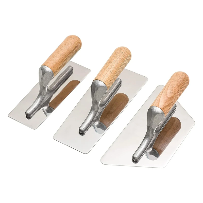 Polished Stainless Steel Venetian Plaster Trowel Set 3 PC Paint Plastering Finishing Hand Tools plastering trowel