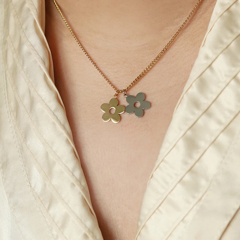Collana personalizzata con nome a forma di margherita, in argento Sterling 925, con targhetta per nome, regalo per ragazze