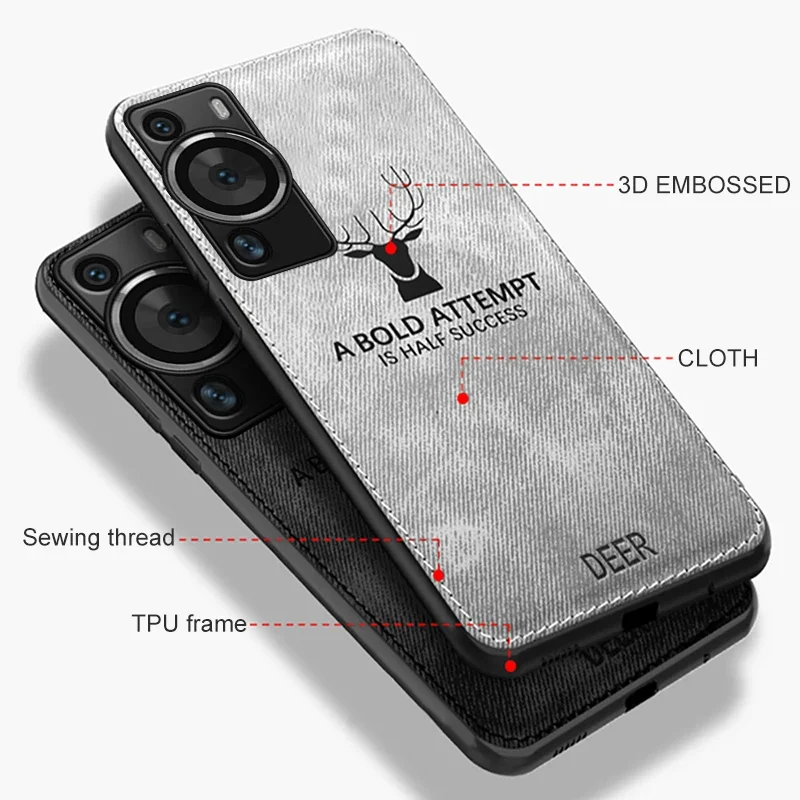 Deer Pattern Fabric Cloth Soft Case with Full Lens Protection