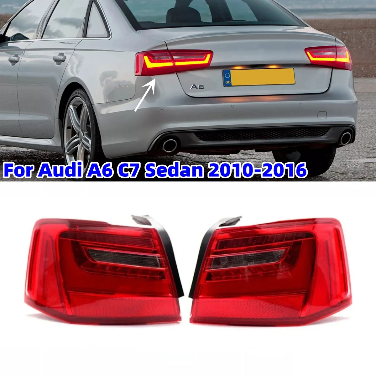 مصباح خلفي ليد ليد لأودي ، فرامل ، ضوء ضباب إيقاف خلفي ، أودي A6 ، C7 ، سيدان ، 4G5945093A ، 4G5945094A