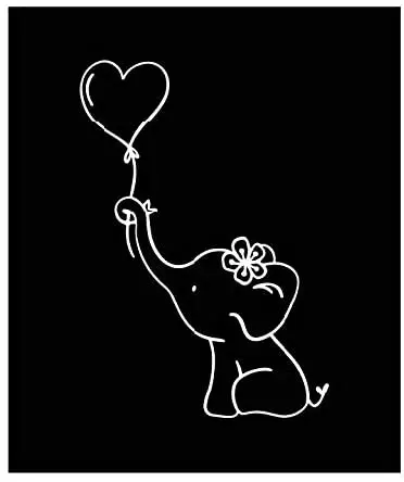 

Cute elephant love balloon vinyl sticker, suitable for cars, laptops, water bottles, etc. car decoration car stickers