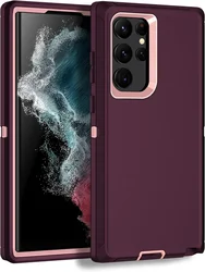 Heavy Duty Defend Armor Shockproof Phone Case withCover Box for Galaxy Note 20 (PURPLE)