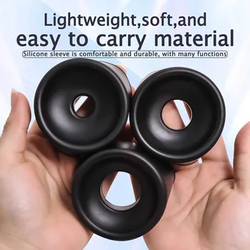 S/M/L Silicone Sleeve Penis Enlargement Vacuum Pump Extender Trainer for Penis Pump Reusable Accessories Sex Toys for Men 18+