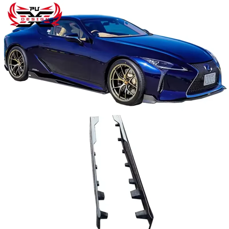 

High Quality T Style Dry Carbon Fiber C8 Side Bumper Side Skirt Splitter For Lexus LC500 LC500H Body kits