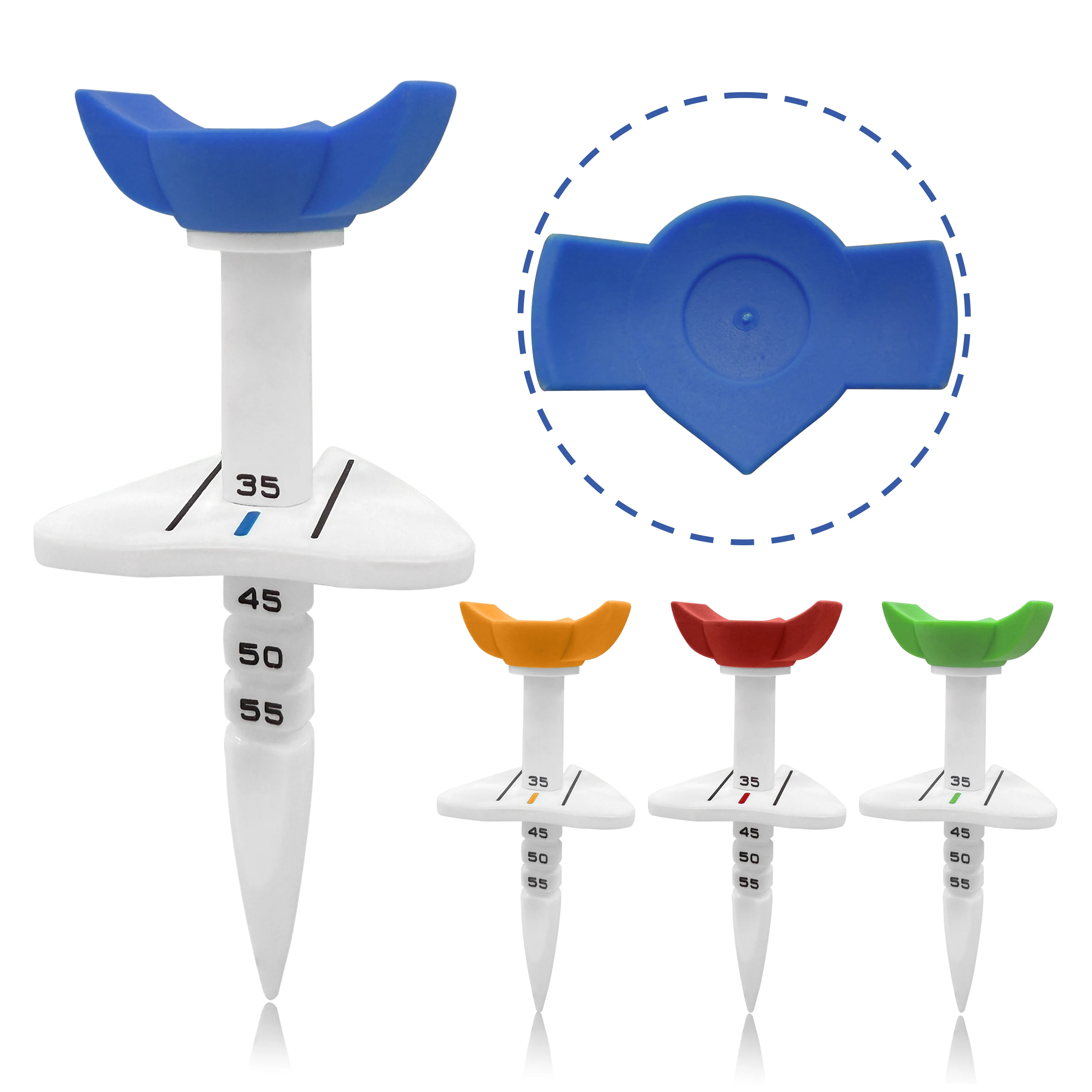 Adjustable Height Golf Tee, Durable Soft Plastic Rubber Top, Portable for Indoor/Outdoor Practice Driving Range